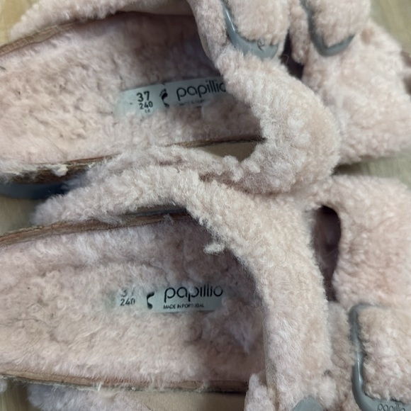 Papillio by Birkenstock Arizona Big Buckle Teddy Shearling Platform Sandals 37 - Picture 5 of 7